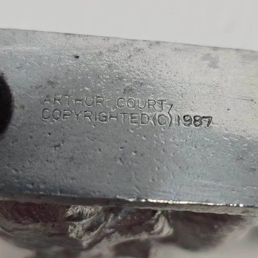ARTHUR COURT Aluminum Casted Elephant Salad‎ Bowl Holder Vintage 1987